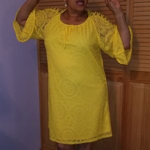 NWT bright yellow knit dress
